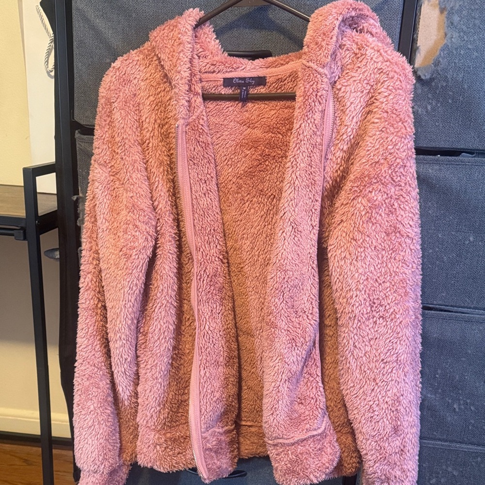 Olivia Sky Pink Fuzzy Sweater